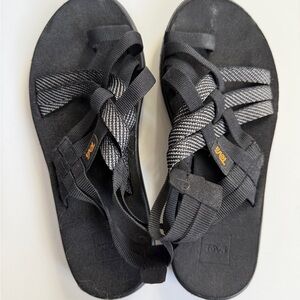 Teva Black and White Strappy Sandals
